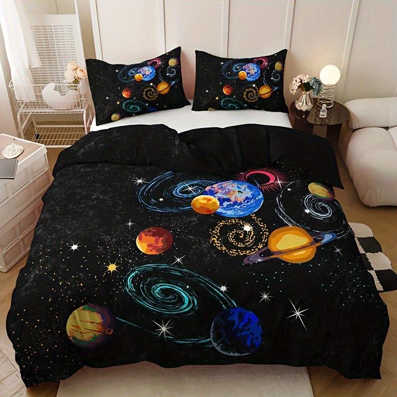 

Universe Planet Galaxy Printing Duvet Set Bedding Set Digital Printing Three-Piece Set EU single 135*200