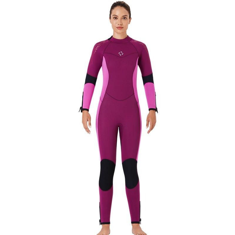 Diving Suit Women s 5MM One-piece Long-sleeved Thick Warm Men s Inner Silk Velvet Snorkeling Surfing Jellyfish XL