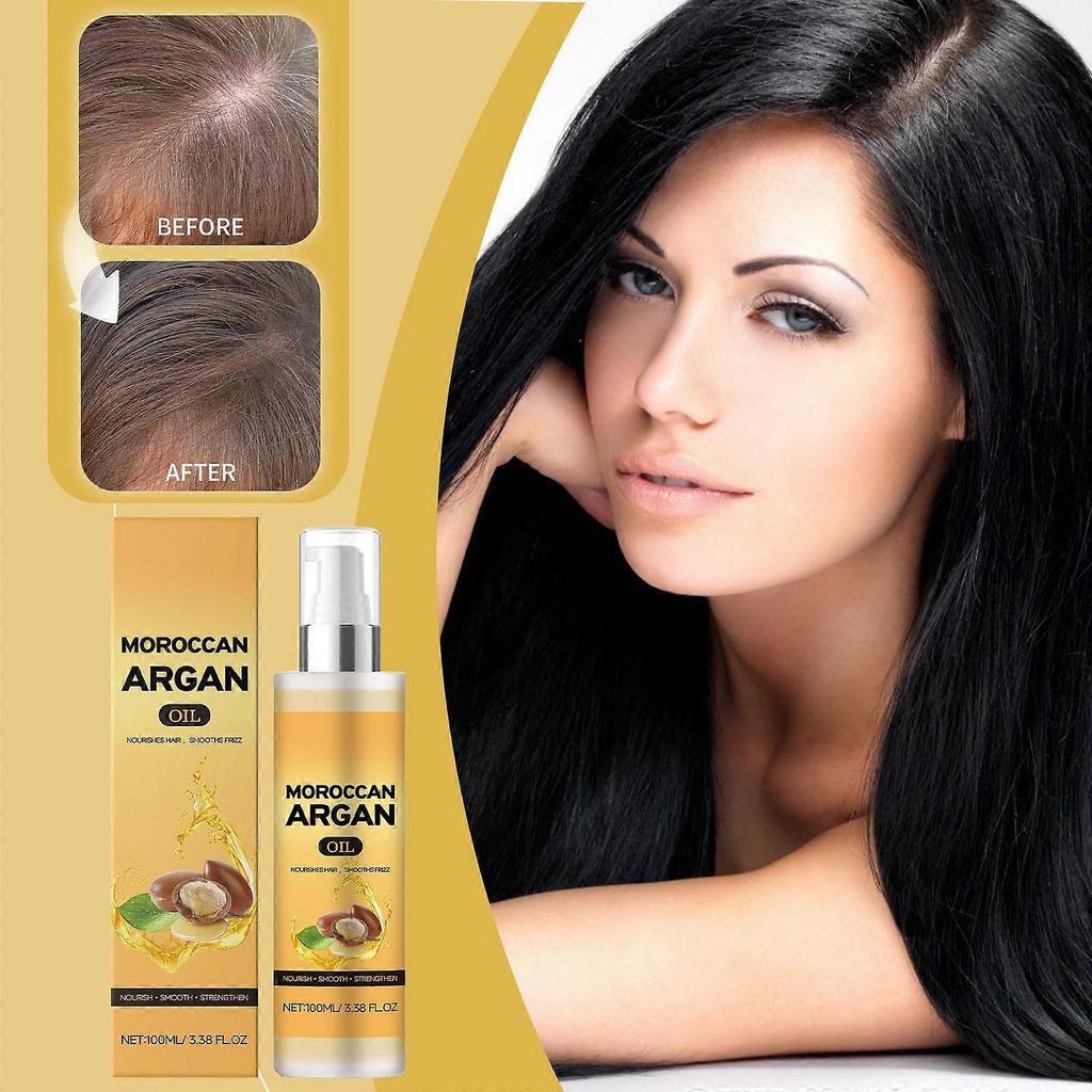 Moroccan Argan Oil Hair Serum 100ml Anti-Frizz Repair Treatment for Dry Damaged Hair Shine & Smooth