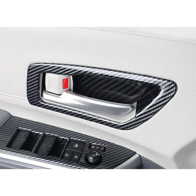 For Toyota Sienna 2021-2025 ABS Carbon Fiber Inner Door Bowl Cup Cover Trim 2pcs
