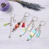 Pack of 10 Colorful Beaded Keychain Blanks Multicolored Beaded Keychain Rod Blanks for Designing Keychain Charm
