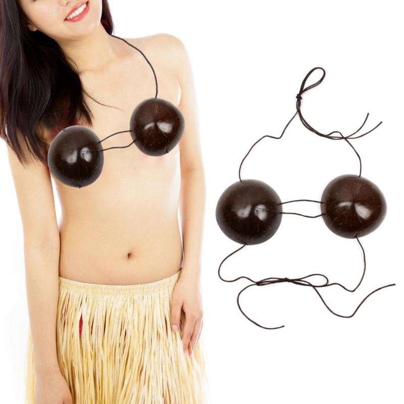 Natural Coconut Bra Novelty Coconut Bra Top Dance Costume, Comfortable to Wear For Women Hawaiian Party, Beach Parties