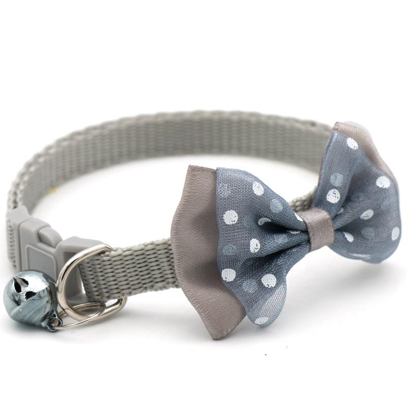 Pet Bow Collar  Bell Dot Cat Collar  Dog Collar  Cat Head Collar