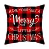 Christmas home decoration pillow cover Merry Christmas Snowman Christmas tree plaid printed cushion cover Sofa room decoration