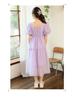 Girls' Chiffon Summer Dress, Short Bubble Sleeves, Long Korean Princess Style 2023.