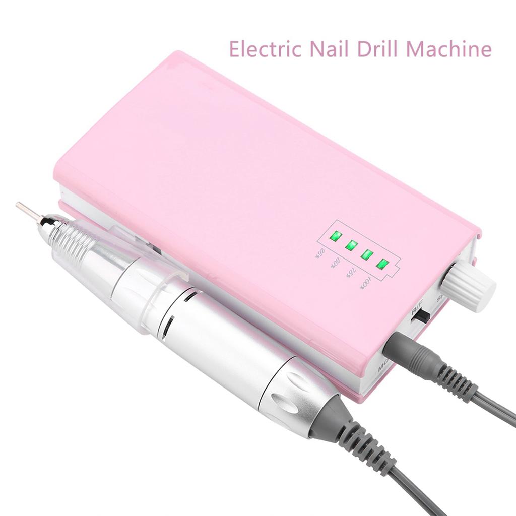 Portable Rechargeable Electric Nail Drill Machine 30000 RPM Cordless White