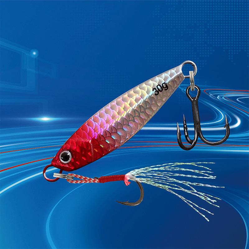 Simulated Fish Scale Pattern Iron Plate Lure for Shore Casting - Contact for Hook Change.