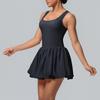 NEW bare feel sports dress with pocket,anti-exposure,tennis wear with bra pads,running, fitness and bodybuilding, sports trends, cycling dress Black