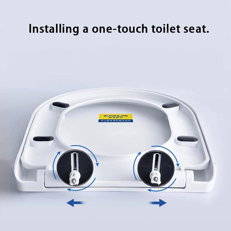 [Installiert in 1 Sekunde] Verdickter, bruchsicherer Toilettensitz, kompatibel mit allen Marken, U/V/O-förmigen Toilettensitzen