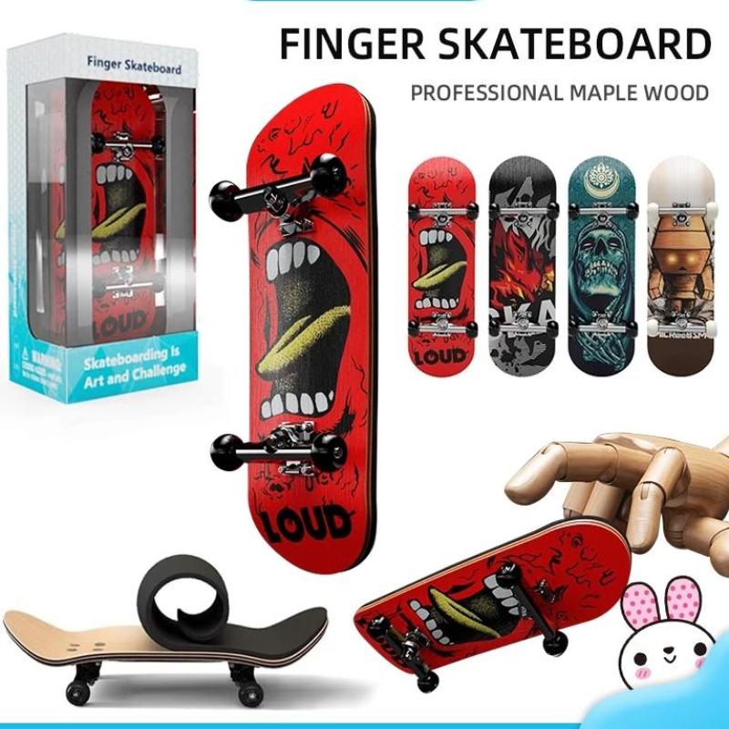Finger Skateboard Toys Wooden Finger Scooter Professional Fingerboard Desk Toy For Adults Teens/Kids