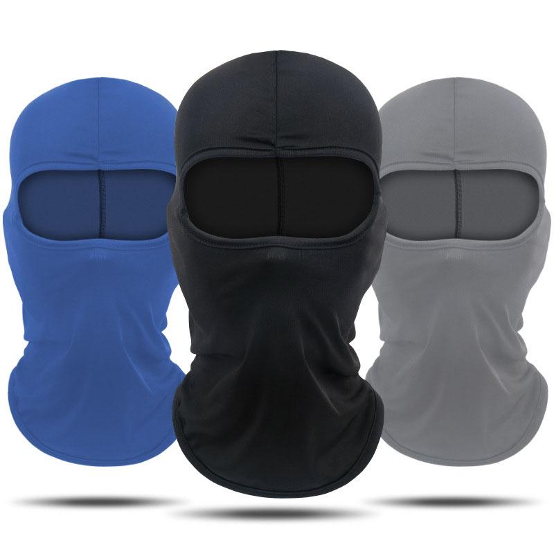 Balaclava en Soie Glacée Protection Solaire Masque Facial Respirant Doublure de Casque Écharpe de Cou pour Moto Cyclisme Sports d'Extérieur Couvre-chef