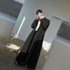 Autumn Winter Extra Long Warm Black Loose Casual Wool Blends Coat Men Floor Length Overcoat Korean Fashion