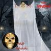 Oggetti di Scena Paurosi Teschio Fantasma Appeso Spaventoso Maschera Luminosa Fantasma Ornamento Maschera Galleggiante Grande Interattiva Decorazione per Cortile