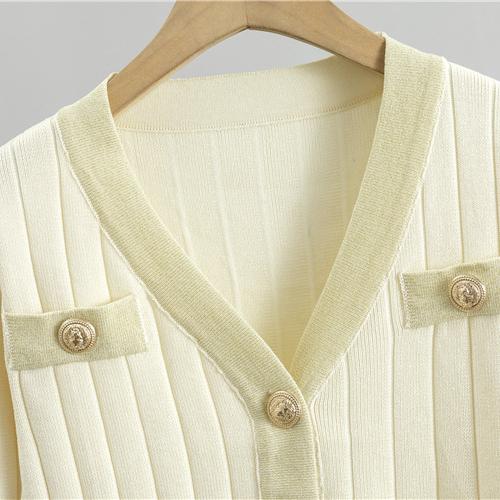 Dámské pletené šaty bez rukávů Cardigan Dvoudílná souprava Svetrové šaty s vysokým pasem Pletená vesta Šaty Cardigan Set Outfity