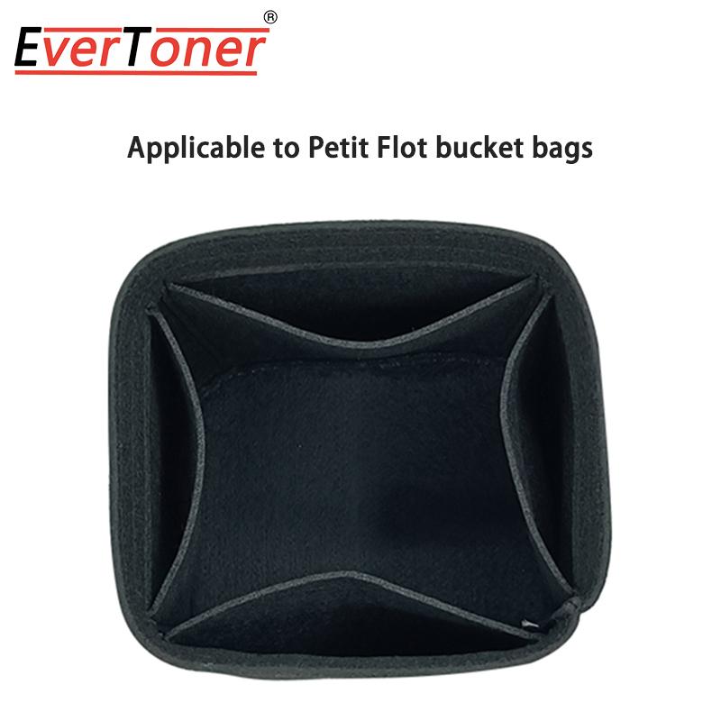 

EverToner Portable Travel Organizer Felt Cosmetic Bags Insert Liner Purse For Go-ya Petit Flot Bucket Bag Women Storage Bags