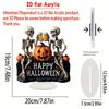 2D Flat Halloween Skull with Acrylic Decoration of Beer and Pumpkin -Bedroom,Living Room Tabletop Display,Holiday Home Decoration Halloween Decoration