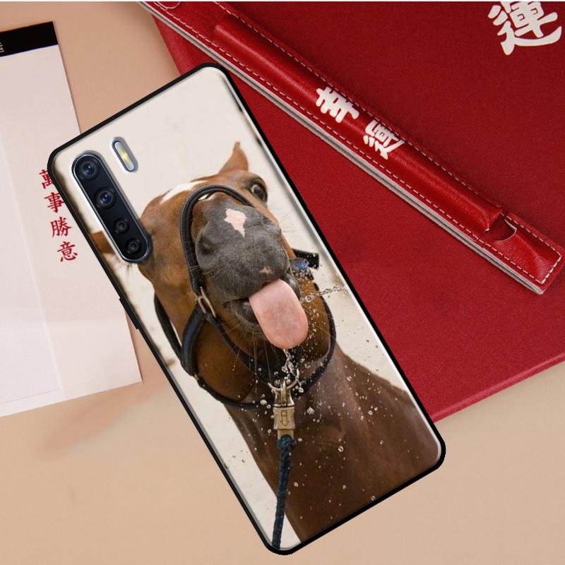 

Funny Horse Animal For OPPO A16 A17 A15 A5 A9 A31 A53 A54 A74 A94 A52 A72 A76 A96 A77 A54S A57S Phone Case OPPO A16