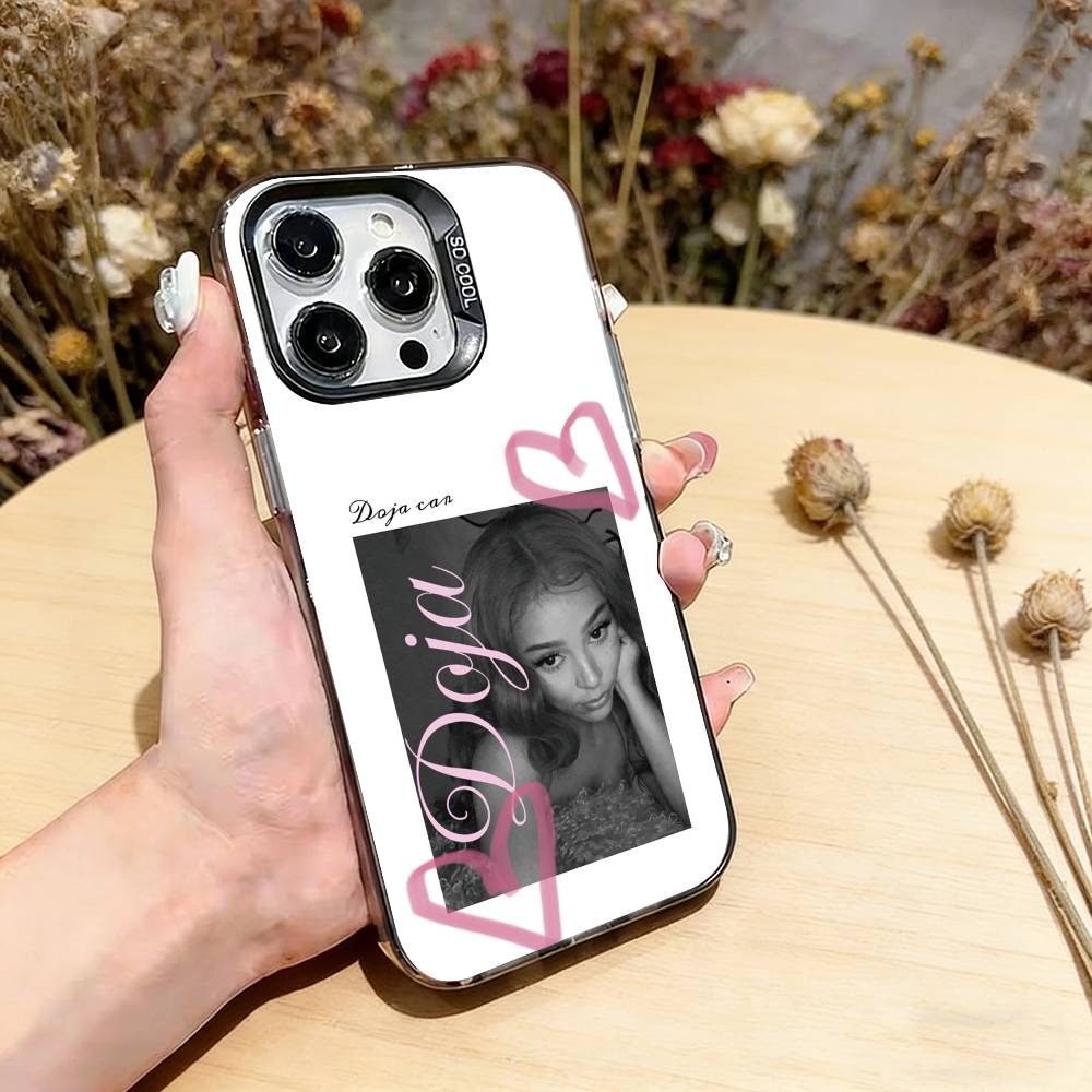 Doja Cat Sänger Handyhülle Für iPhone 17,16,15,14,13,12,11 Plus,Pro Max,XS,Farbige Silberbeschichtete Innenabdeckung