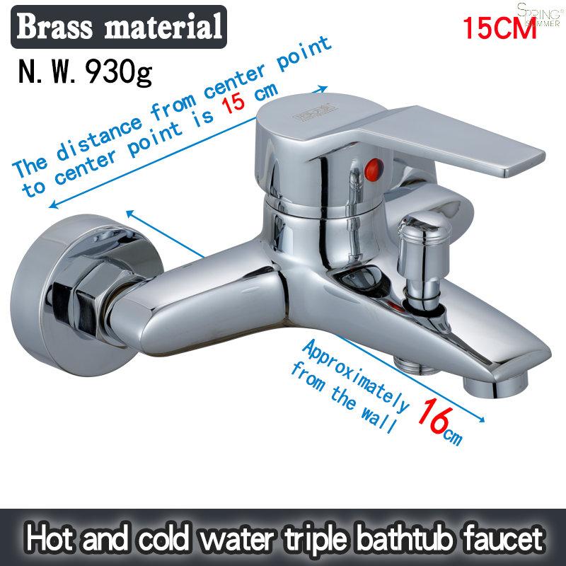 Brass Modern Wall Mounted Bathtub Shower Faucet Set Single Handle Bidet Rain Shower Mixer with Ceramic Valve Core Chrome Finish