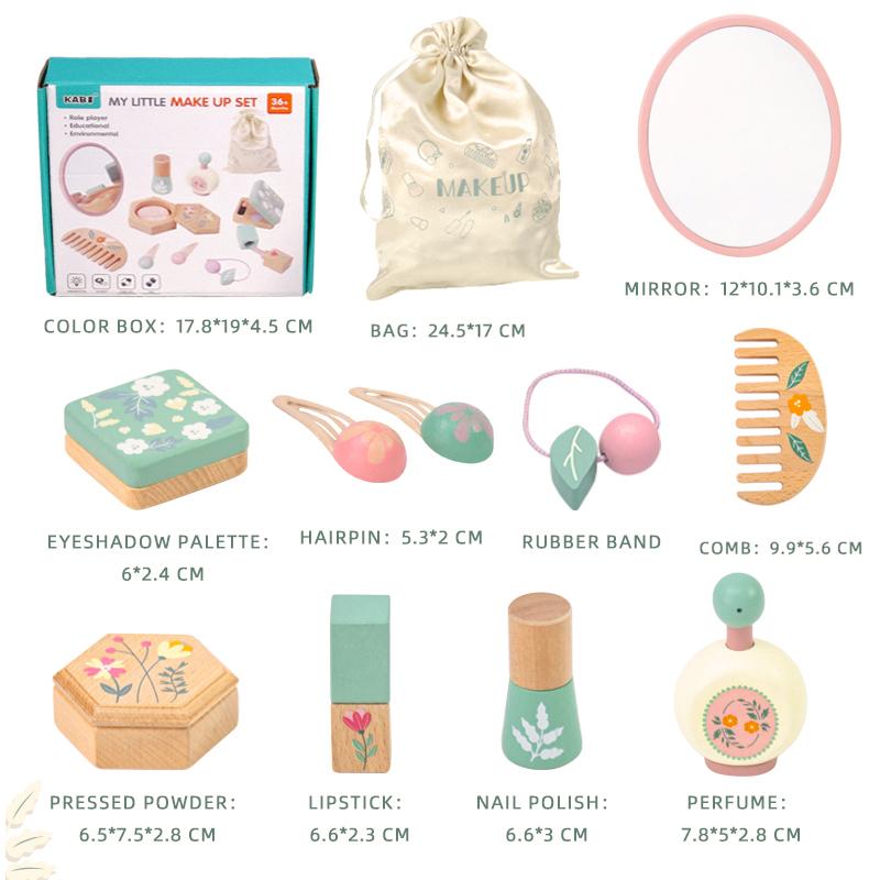 Houten Doe-Alsof Make-up Speelgoed Simulatie Make-up Set Meisjes Make-up Kaptafel Cosmetica Speelgoed Verjaardagscadeaus voor Kinderen