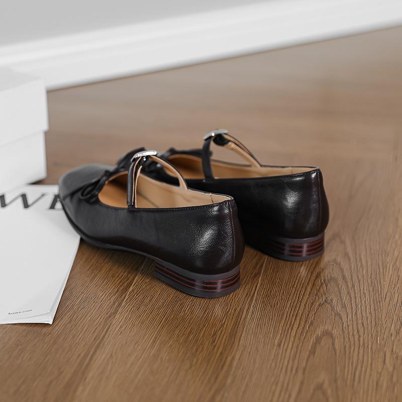 

Туфли-балетки с квадратным носком, бантом, плоской подошвой, маленьким толстым каблуком, Мэри Джейн, женские, весенне-летние, ретро, с открытым верхом, балетки, одинарные туфли 40 коричневый