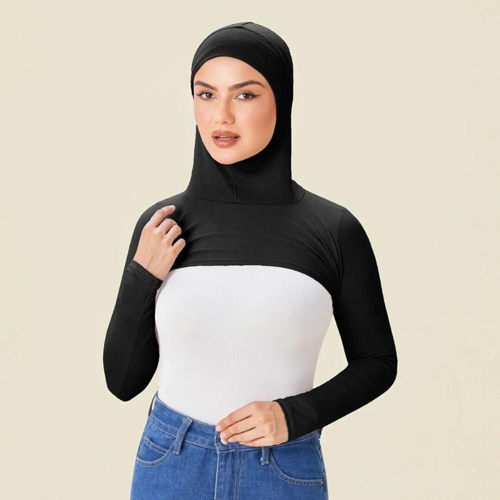 Polyester Hooded Capelet Long Arm Hijab Versatile Multi-Functional Cape Daily Wear