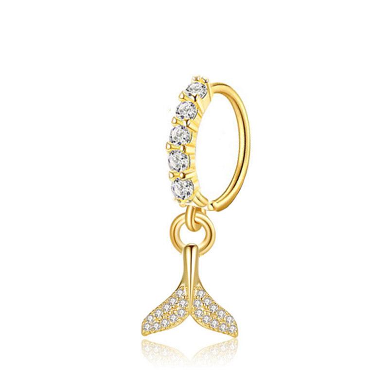 1pcs New Popular European and American Nose Ornaments 20g Butterfly Flower Simple Nose Ring Snake-shaped Zircon Pendant Earrings Nose Studs