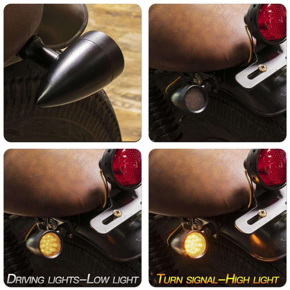 Universal Bullet Waterproof Moto Bike Led Turn Signal 2 Pcs a Pair Cafe Racer Motorcycle LED Turn Signal Light жёлтый