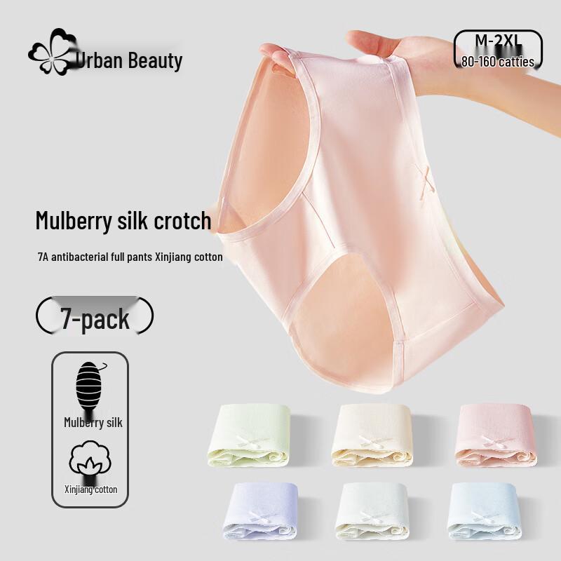 Urban Beauty Women's Cotton Silk Antibacterial Briefs (7-Pack)