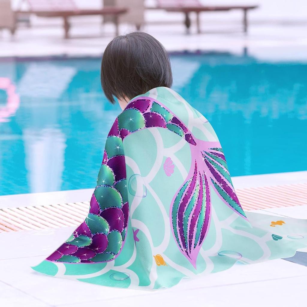 Mermaid Tail Beach Towel for Family stuffs friends Gifts Quick-Dry Sand free For Bath Yoga Tourism Beach GYM Camping Swimming