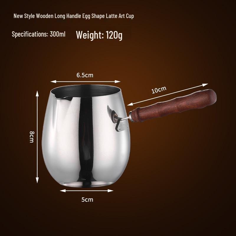 Rosewood Handle Italian Stainless Steel Latte Art Pitcher
