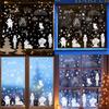 Holiday Window Pvc Sticker With Snowflakes Santa Snowmen For Christmas Decor