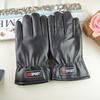New winter touch screen leather gloves men's thickened warm cotton gloves