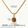Tiger Eye Stainless Steel Geometric Necklace with Natural Stone for Women