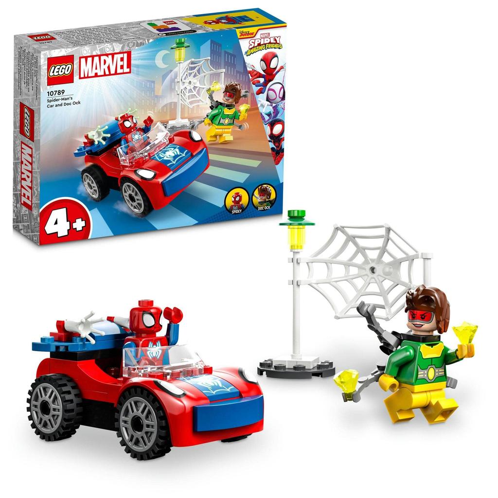 LEGO Marvel Spidey and the Amazing Friends Spidey's Car and Doc Ock Toy Birthday Present Block Educational Boys Girls Children 4 Years Old 5 Years