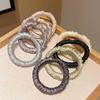 Premium Korean Style Ice Silk Pleated Hair Tie - Elastic Soft Ring for Simple Ponytails