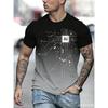 2026 New Men's AI Circuit Board Print T-shirt Gradient Crew Neck Short Sleeve Casual Tee for Streetwear Summer Breathable Tops