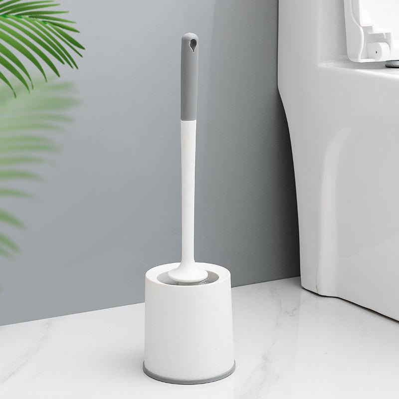 Round Head Toilet Brush Set with Base - Effective No Dead Angle Cleaning