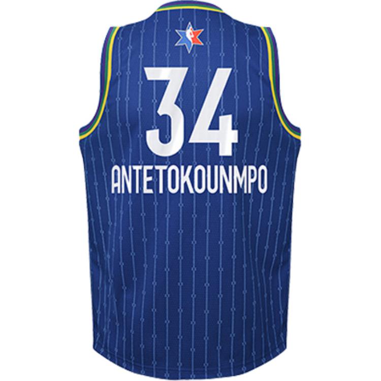 Nike X NBA Jersey Giannis Antetokounmpo All-Star Quick-Dry Breathable Basketball Sports Uniform Kids Jerseys Royal-Blue 3Z2B7B2UP-BCKGA