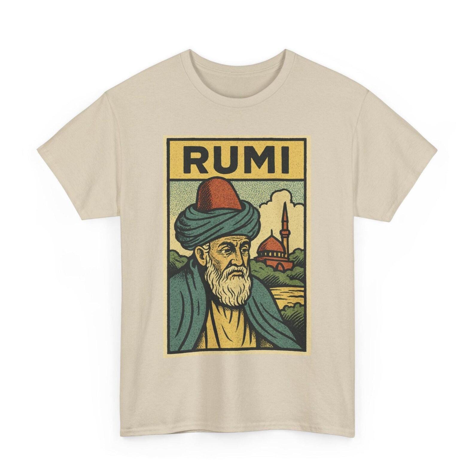Rumi T-Shirt: Retro Comic Style Sufi Poet Tee - Spiritual Gift S
