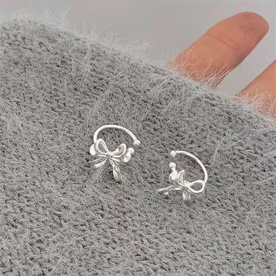 1PAIR Xiaoxiangfeng Cute Exquisite Ear Bone Clip Unique Femininity Versatile Light Luxury Bow Ear Clip No Ear Piercing