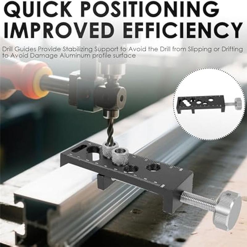 A27F-Hole Drill Jig For 2030 40 60 90 European Standard Aluminum Profile Drilling Guide Woodworking Tools