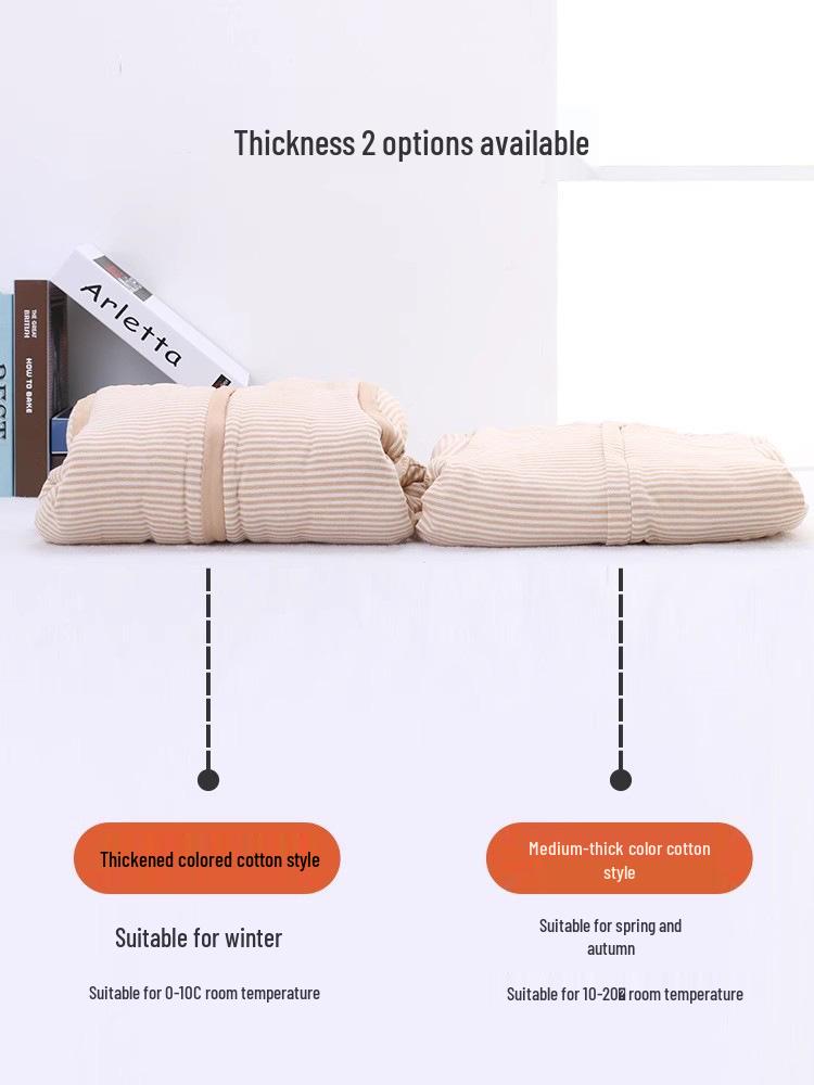 Jingqi Cotton-Padded Baby Sleeping Bag: Winter-Ready, Anti-Kick, Thick, Warm, and Cold-Proof for Infants.