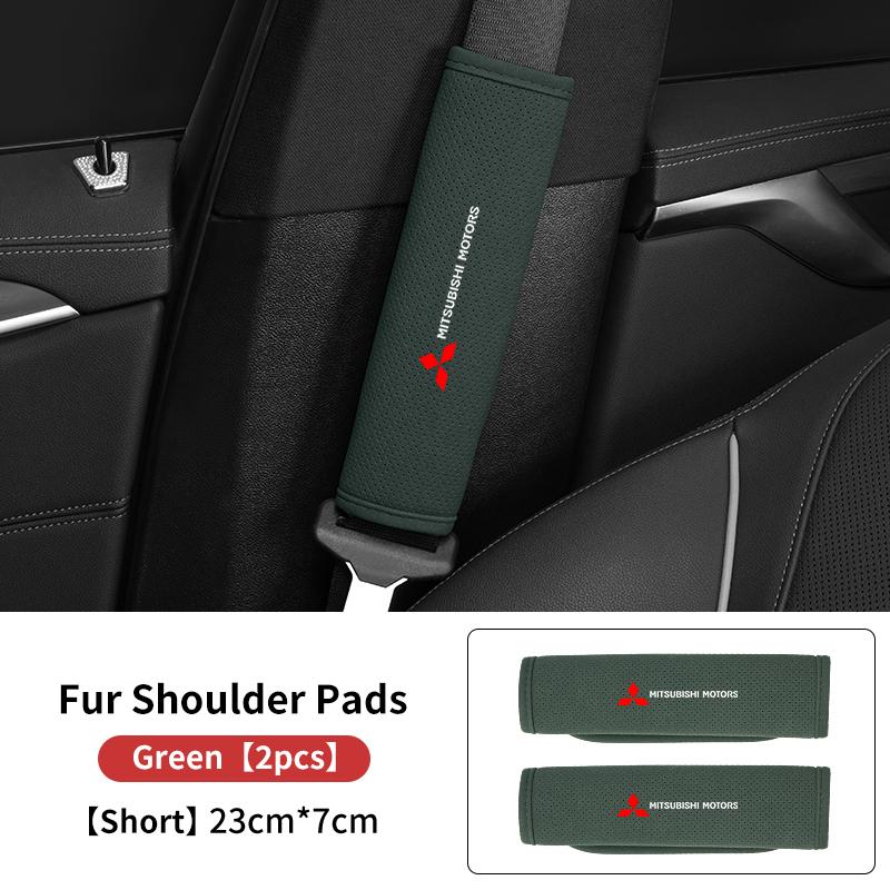 For Mitsubishi Breathable Car Logo Seat Belt Shoulder Cover Strap Padding Protection Mat Outlander Lancer Eclipse Mirage Xpander
