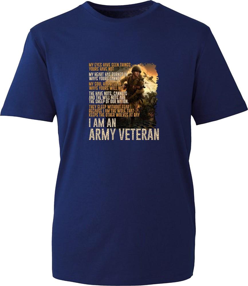 I Am An Army Veteran TShirt Army War Soldier Veterans Remembrance Day Tee Top S