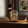 Clock with Clear Dome Roman Numeral Decorative Mechanical Desk Ornament for Living Room,