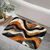Abstract Wavy Stripe Print Doormat Soft Non-Slip Entryway Rug Geometric Wave Floor Mat for Home Entrance Porch Patio Decor