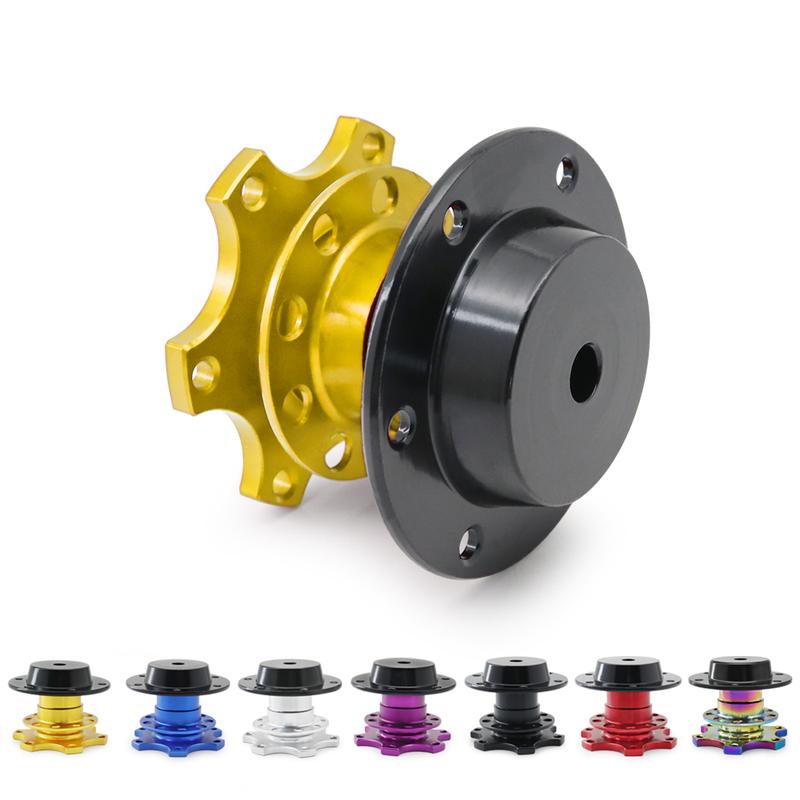 Universal Aluminum Steering Wheel Quick Release Hub Adapter For 6 Hole Steering Wheel Removable Snap Off Boss Kit