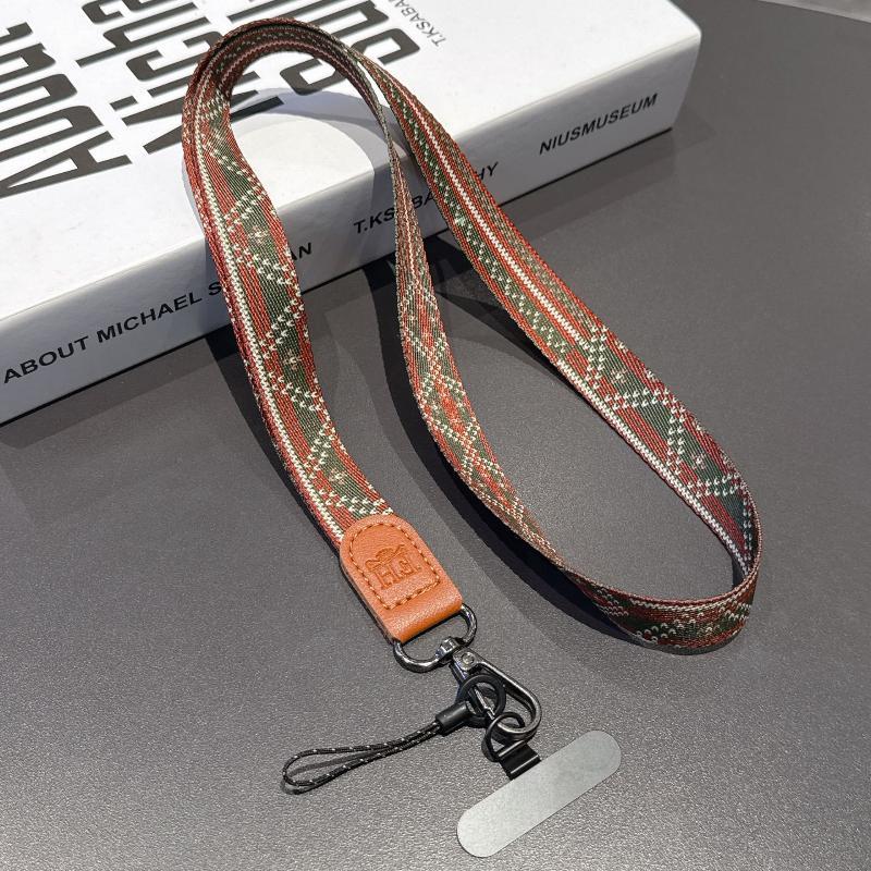 Retro Pattern Crossbody Cell Phone Lanyard Adjustable Hanging Neck Mobile Phone Strap Lanyard Pendant With Universal Card Gasket