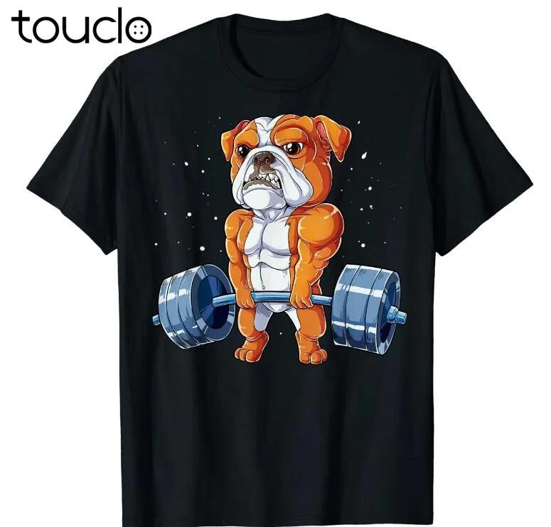 English Bulldog Weightlifting Funny Deadlift Unisex Fitness Gym Tshirt